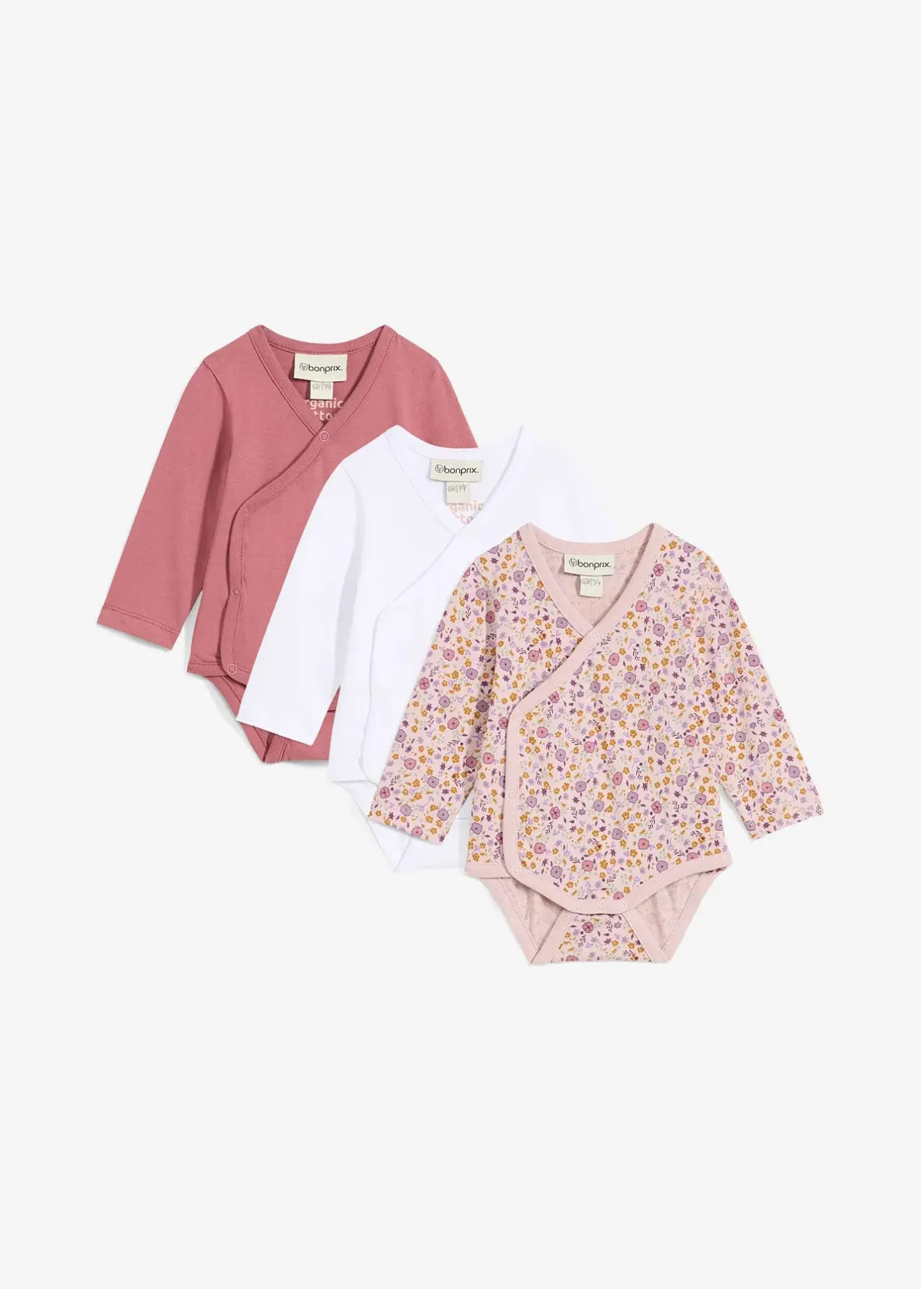 bonprix Lot de 3 bodys bébé style portefeuille|Enfant Vêtements Enfant|Lot De 2 Articles Et Plus