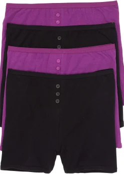 bonprix Lot de 4 boxers taille haute|Femme Basiques|Lingerie Coton
