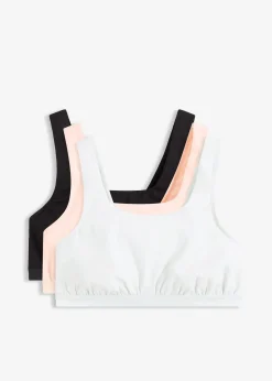 Femme bonprix Sous-Vêtements Sport|Lingerie Coton|Lot de 3 brassières coton extensible