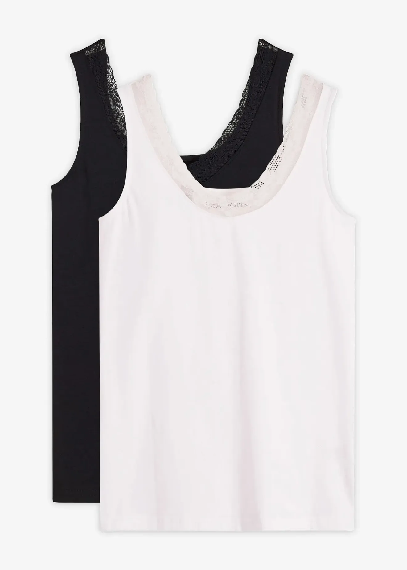 bonprix Lot de 2 caracos avec dentelle|Femme Lingerie Coton