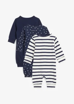 bonprix Lot de 3 combinaisons 100% coton|Enfant Vêtements Enfant|Lot De 2 Articles Et Plus