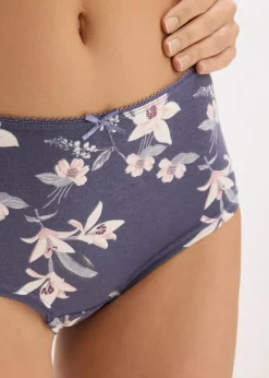 bonprix Lot de 4 culottes Maxi|Femme Lingerie Coton|Bas