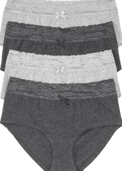 bonprix Lot de 4 culottes maxi|Femme Basiques|Lingerie Coton