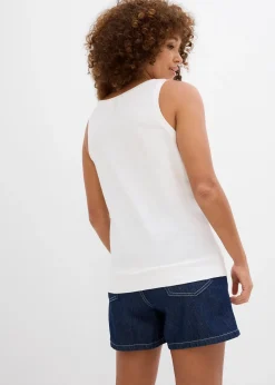 bonprix Lot de 2 débardeurs 100% coton|Femme Tricots De Peau|Basiques