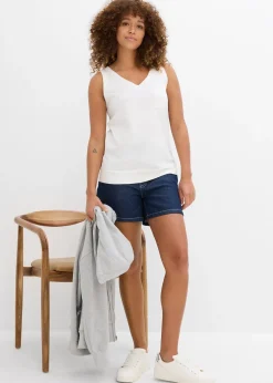 bonprix Lot de 2 débardeurs 100% coton|Femme Tricots De Peau|Basiques