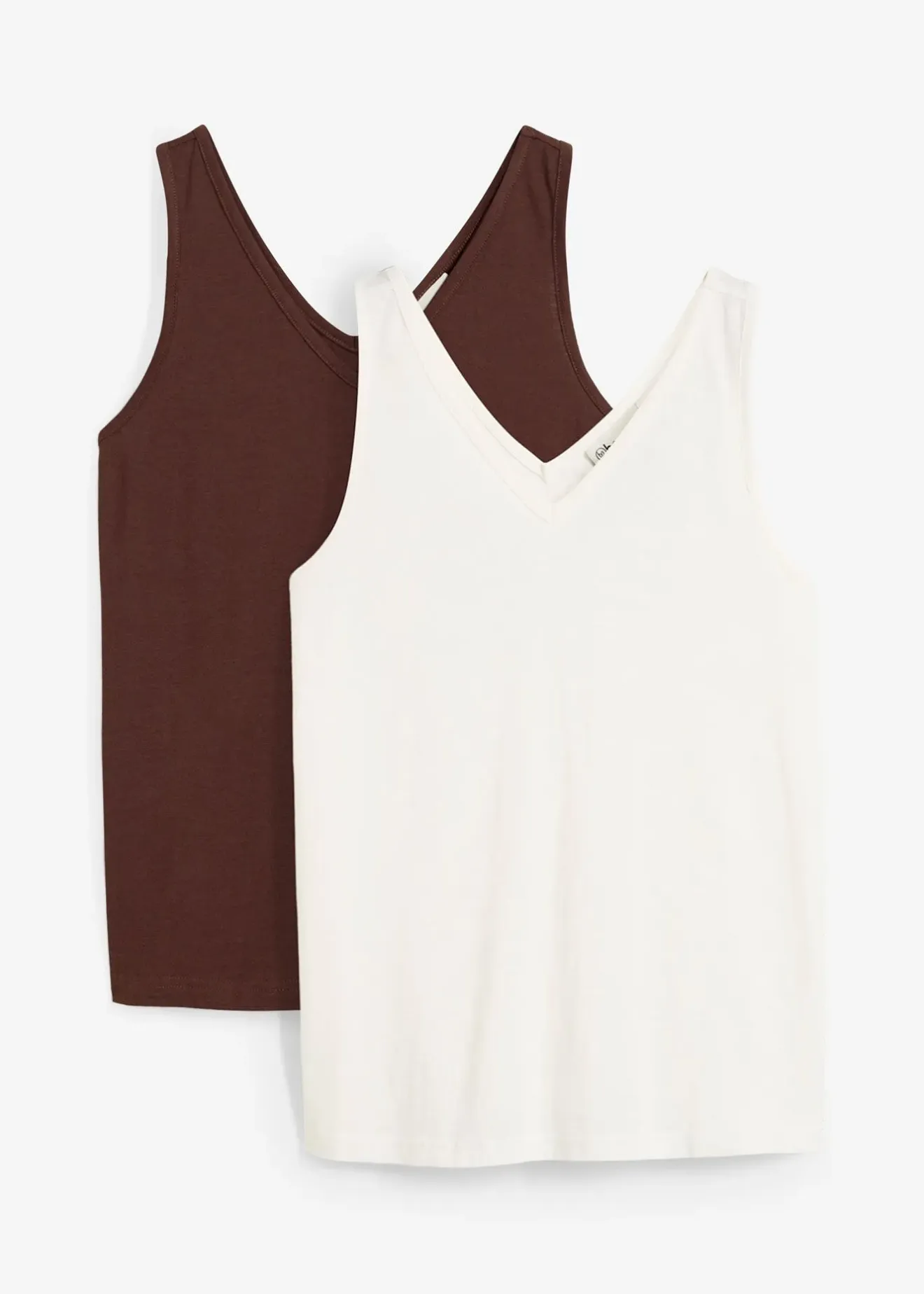 bonprix Lot de 2 débardeurs 100% coton|Femme Tricots De Peau|Basiques