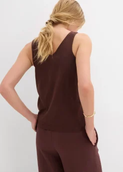 bonprix Lot de 2 débardeurs 100% coton|Femme Tricots De Peau|Basiques