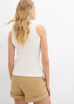 bonprix Lot de 2 débardeurs côtelés en coton extensible|Femme Tricots De Peau|Basiques