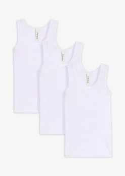 bonprix Lot de 3 débardeurs en coton doux|Enfant Vêtements Enfant|Lot De 2 Articles Et Plus