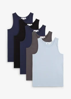 bonprix Lot de 5 débardeurs en coton extensible|Enfant Vêtements Enfant|Lot De 2 Articles Et Plus