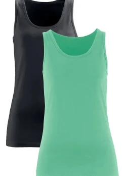 Femme bonprix Tricots De Peau|Basiques|Lot de 2 débardeurs extensibles