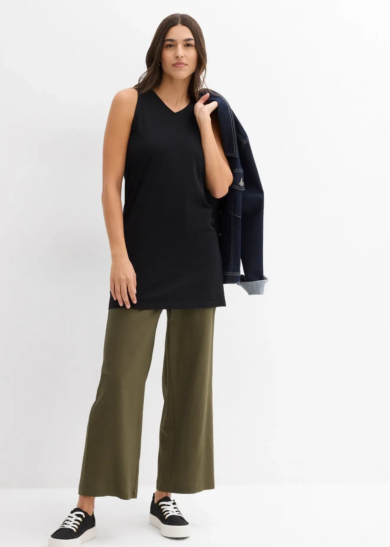 Femme bonprix Tricots De Peau|Basiques|Lot de 2 débardeurs longs 100% coton