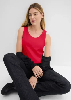 Femme bonprix Tricots De Peau|Basiques|Lot de 5 débardeurs longs 100% coton