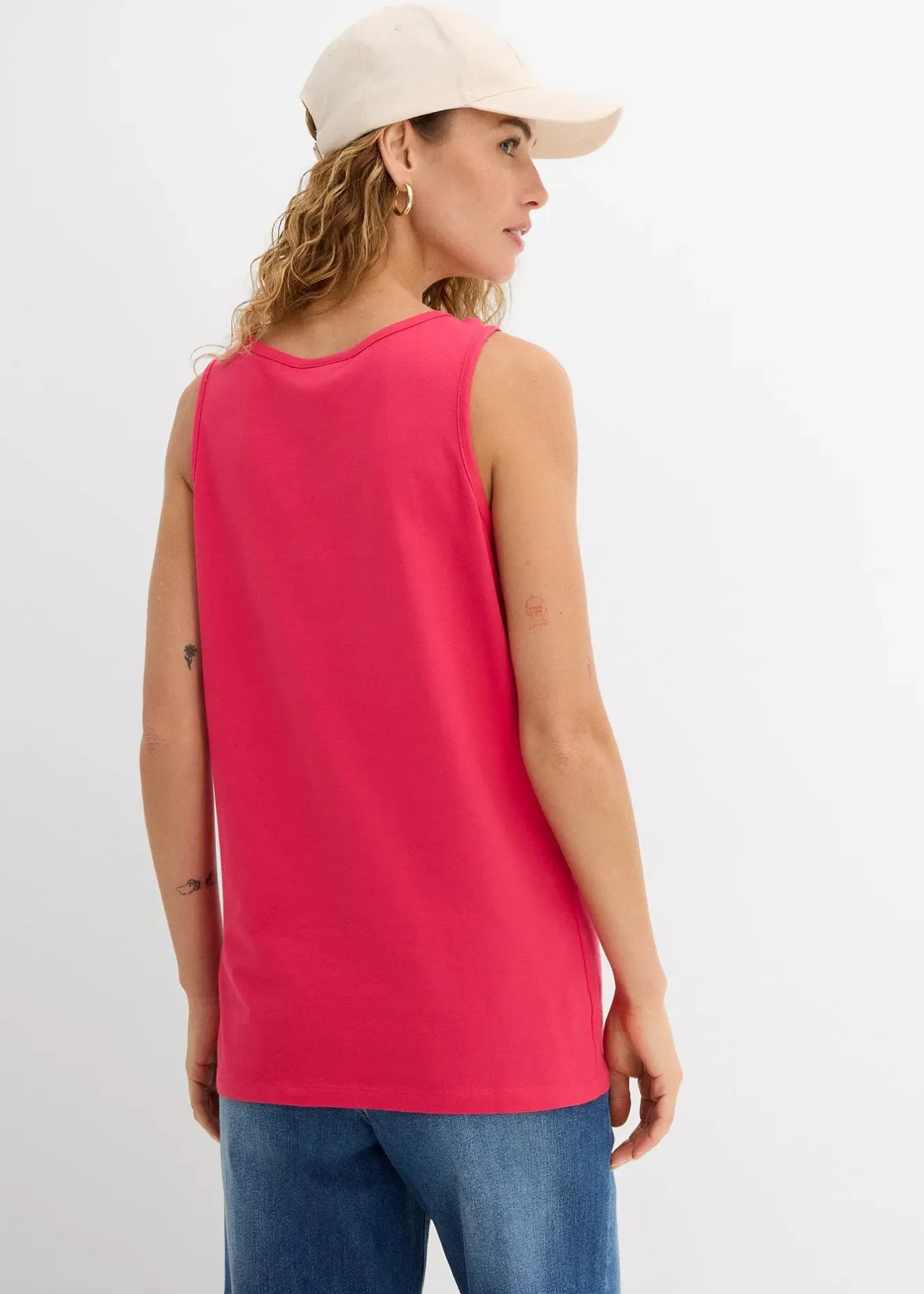 Femme bonprix Tricots De Peau|Basiques|Lot de 5 débardeurs longs 100% coton