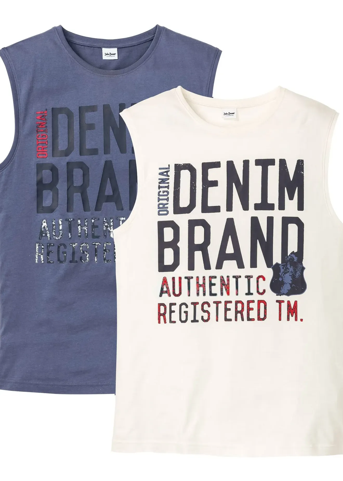 bonprix Lot de 2 débardeurs marcel 100% coton|Homme Mode Plage|T-Shirts & Polos