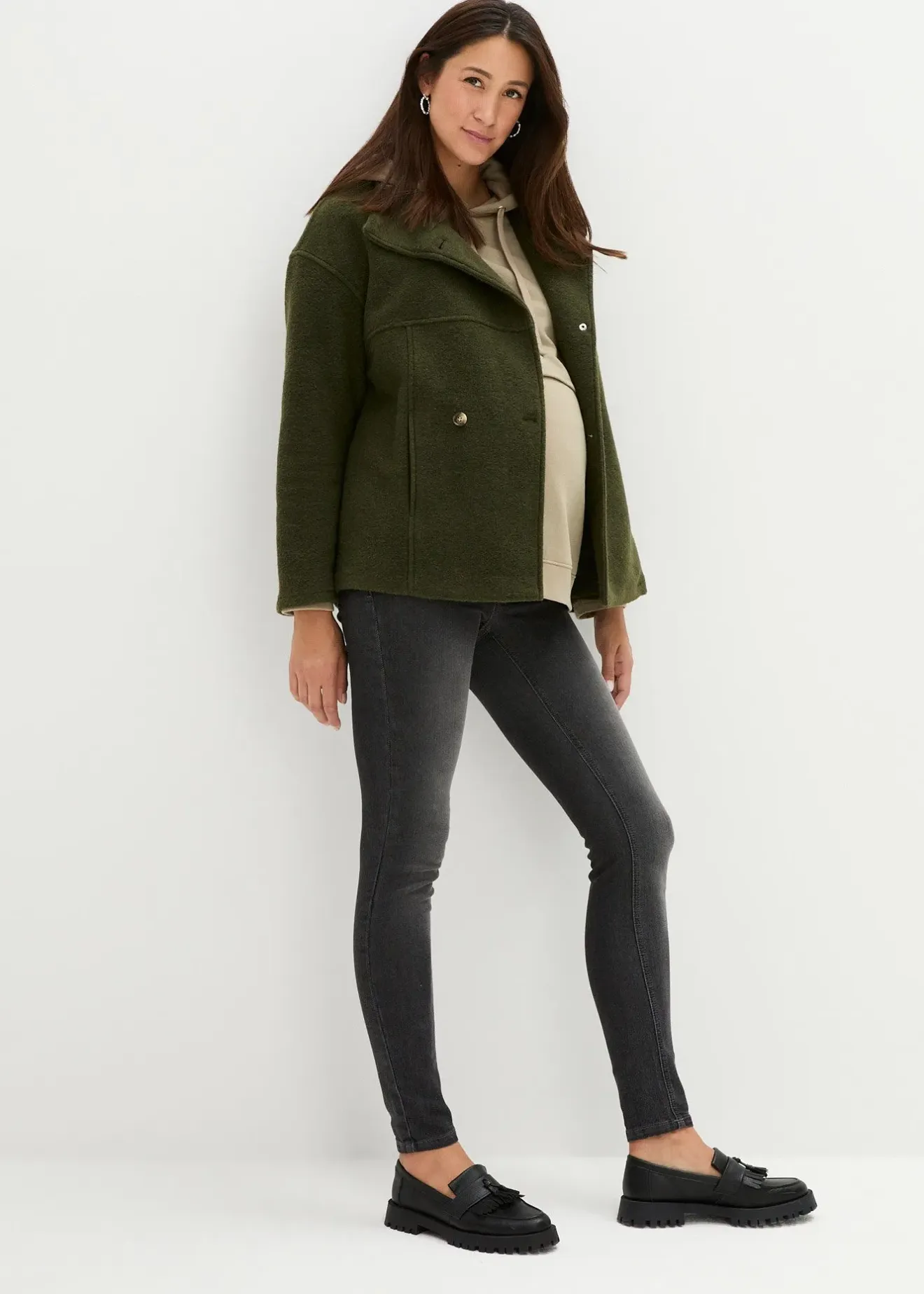 bonprix Lot de 2 jeggings de grossesse en coton majoritaire, Skinny|Femme Femme Enceinte