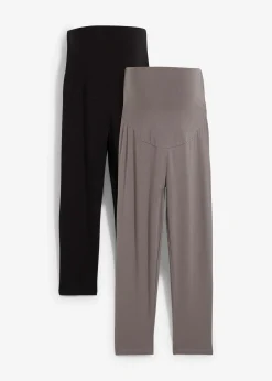 bonprix Lot de 2 leggings de grossesse, longueur 3/4|Femme Femme Enceinte