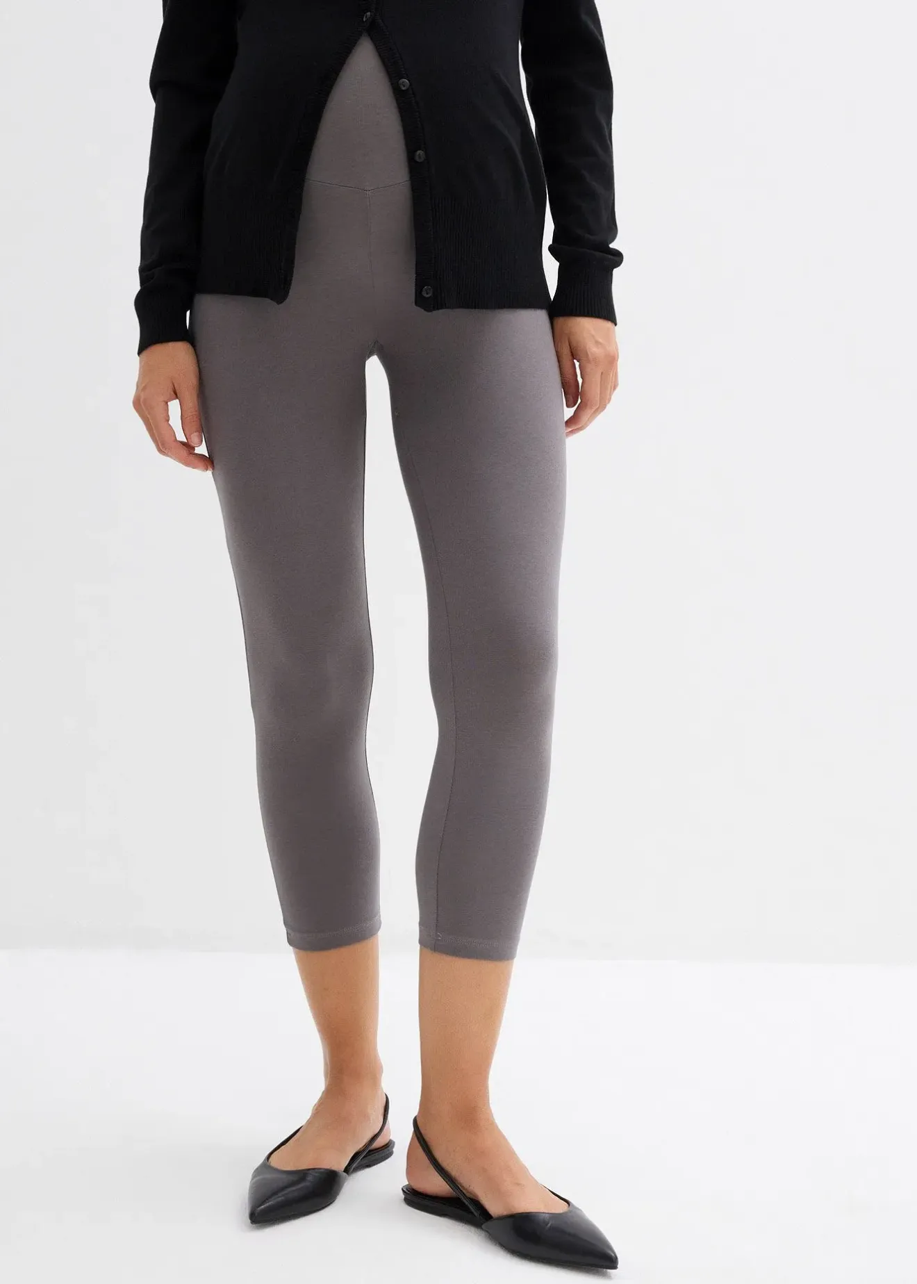 bonprix Lot de 2 leggings de grossesse, longueur 3/4|Femme Femme Enceinte