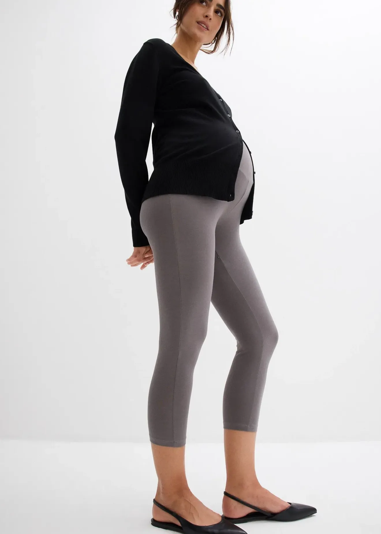 bonprix Lot de 2 leggings de grossesse, longueur 3/4|Femme Femme Enceinte