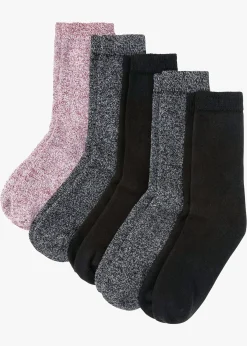 bonprix Lot de 5 paires de chaussettes chaudes en éponge|Femme Mules, Tongs & Sandales|Chaussettes
