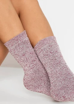 bonprix Lot de 5 paires de chaussettes chaudes en éponge|Femme Mules, Tongs & Sandales|Chaussettes