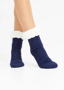 Femme bonprix Chaussettes & Collants|Lot de 2 paires de chaussettes d'intérieur avec polaire peluche