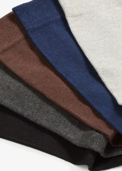 bonprix Lot de 5 paires de chaussettes à bord non comprimant, coton majoritaire|Femme Chaussettes|Socquettes