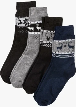 Femme bonprix Mules, Tongs & Sandales|Chaussettes|Lot de 4 paires de chaussettes thermiques unisexes