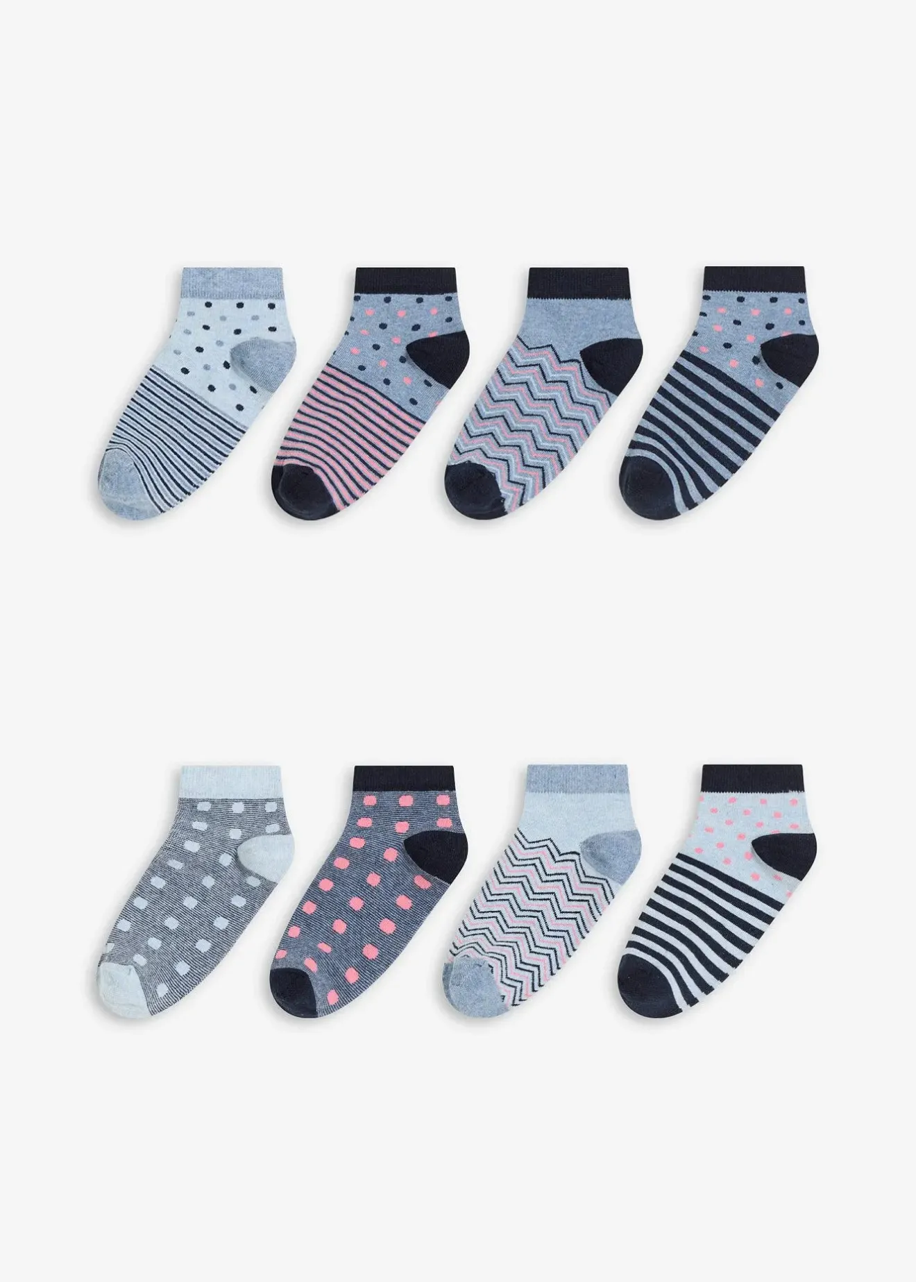 bonprix Lot de 8 paires de socquettes coton|Femme Chaussettes & Collants
