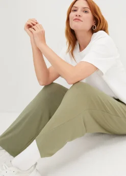 bonprix Lot de 2 pantalons 7/8 en jersey à taille haute|Femme Sweats|Pantalons