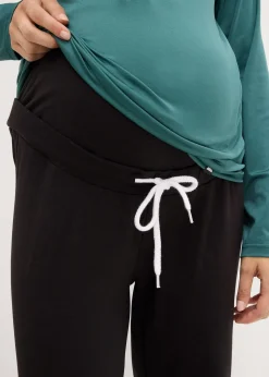 bonprix Lot de 2 pantalons de grossesse en matière sweat|Femme Femme Enceinte