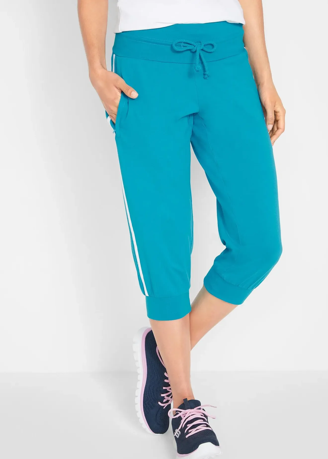 Femme bonprix Vêtements De Sport|Sweats|Lot de 2 pantalons de jogging en coton, longueur 3/4