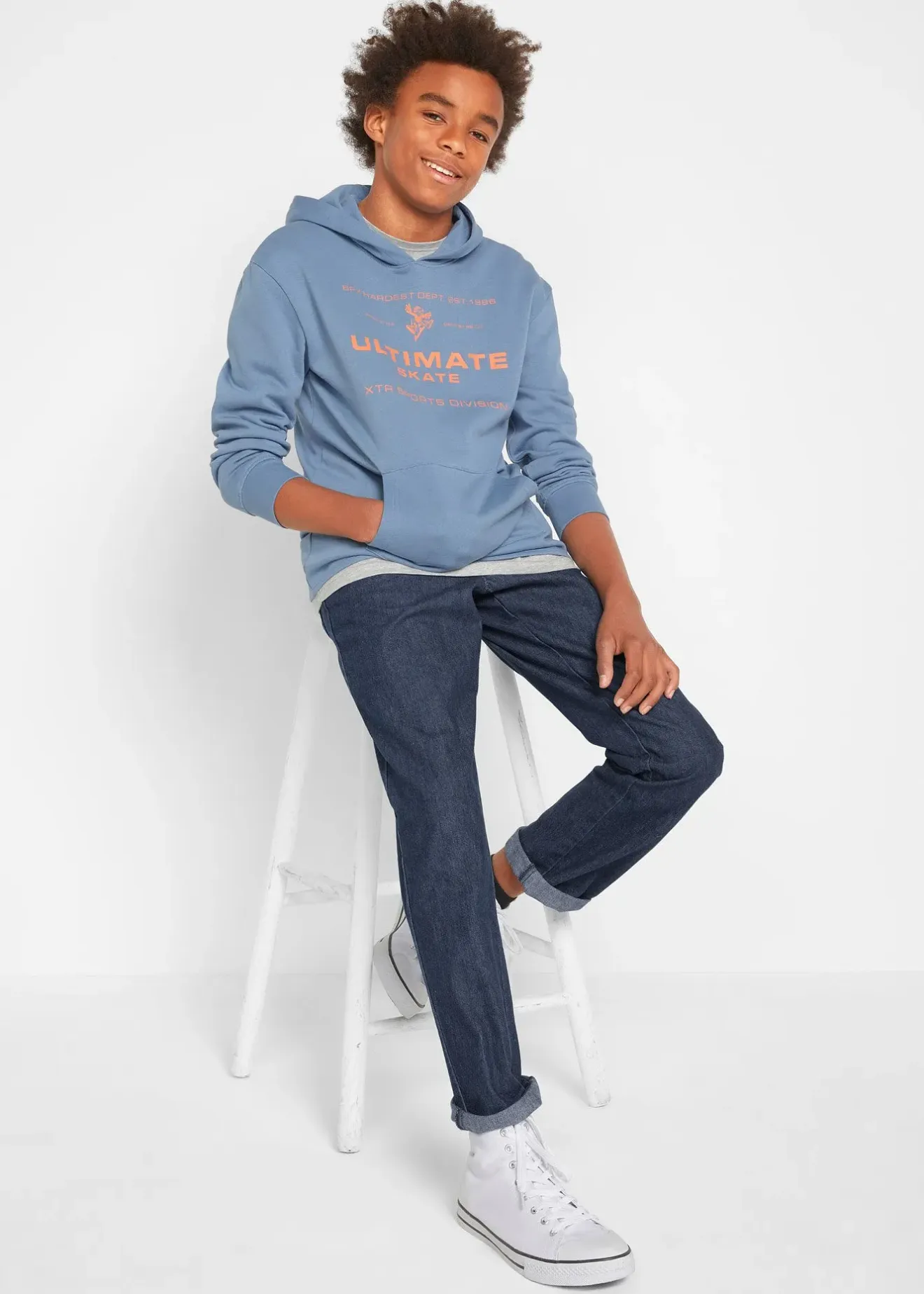 bonprix Lot de 3 pantalons droits, regular à taille élastiquée, 100% coton|Enfant Vêtements Enfant|Garçons 9-16 Ans·Lots De 2 Articles Et Plus