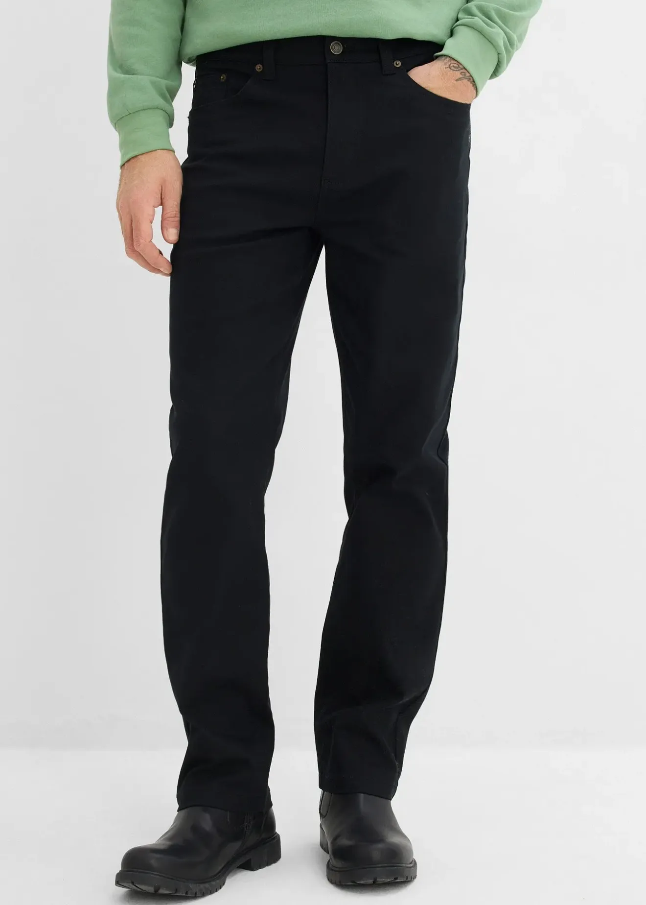 Homme bonprix Pantalons|Lot de 2 pantalons extensibles, coupe droite classique