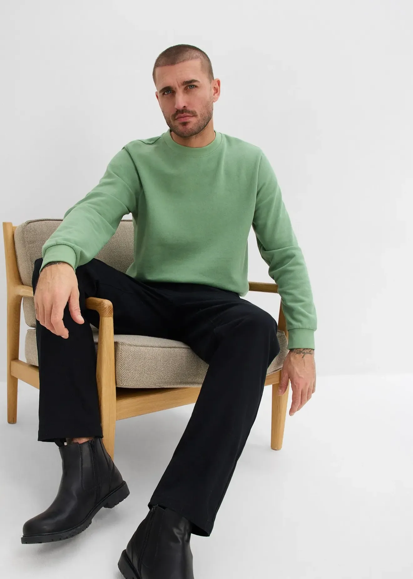 Homme bonprix Pantalons|Lot de 2 pantalons extensibles, coupe droite classique