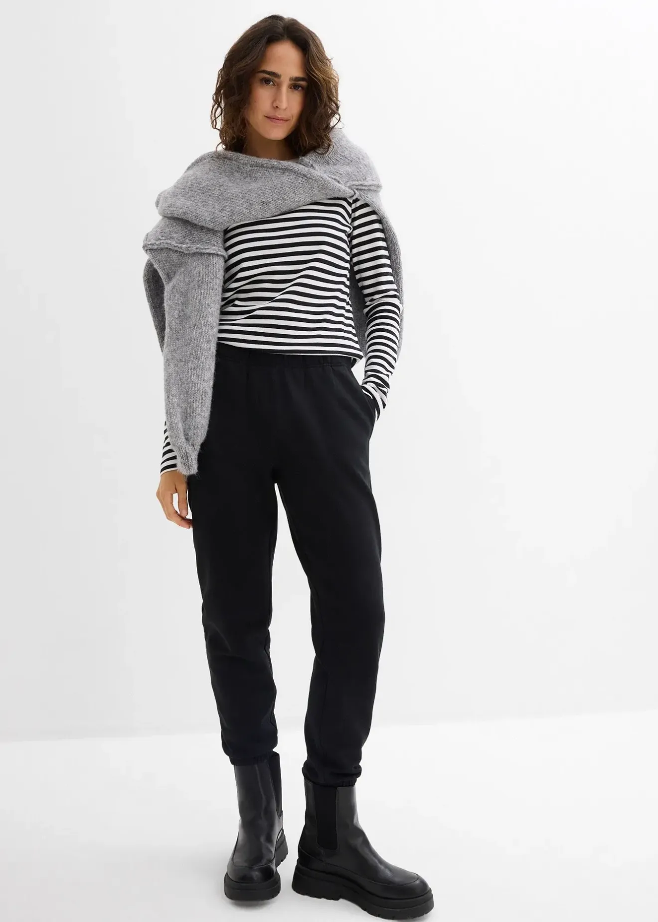 Femme bonprix Basiques|Sweats|Lot de 2 pantalons sweat 100% coton