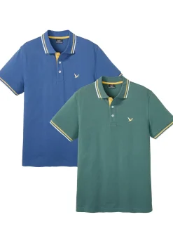 bonprix Lot de 2 polos en maille piquée 100% coton|Homme T-Shirts & Polos