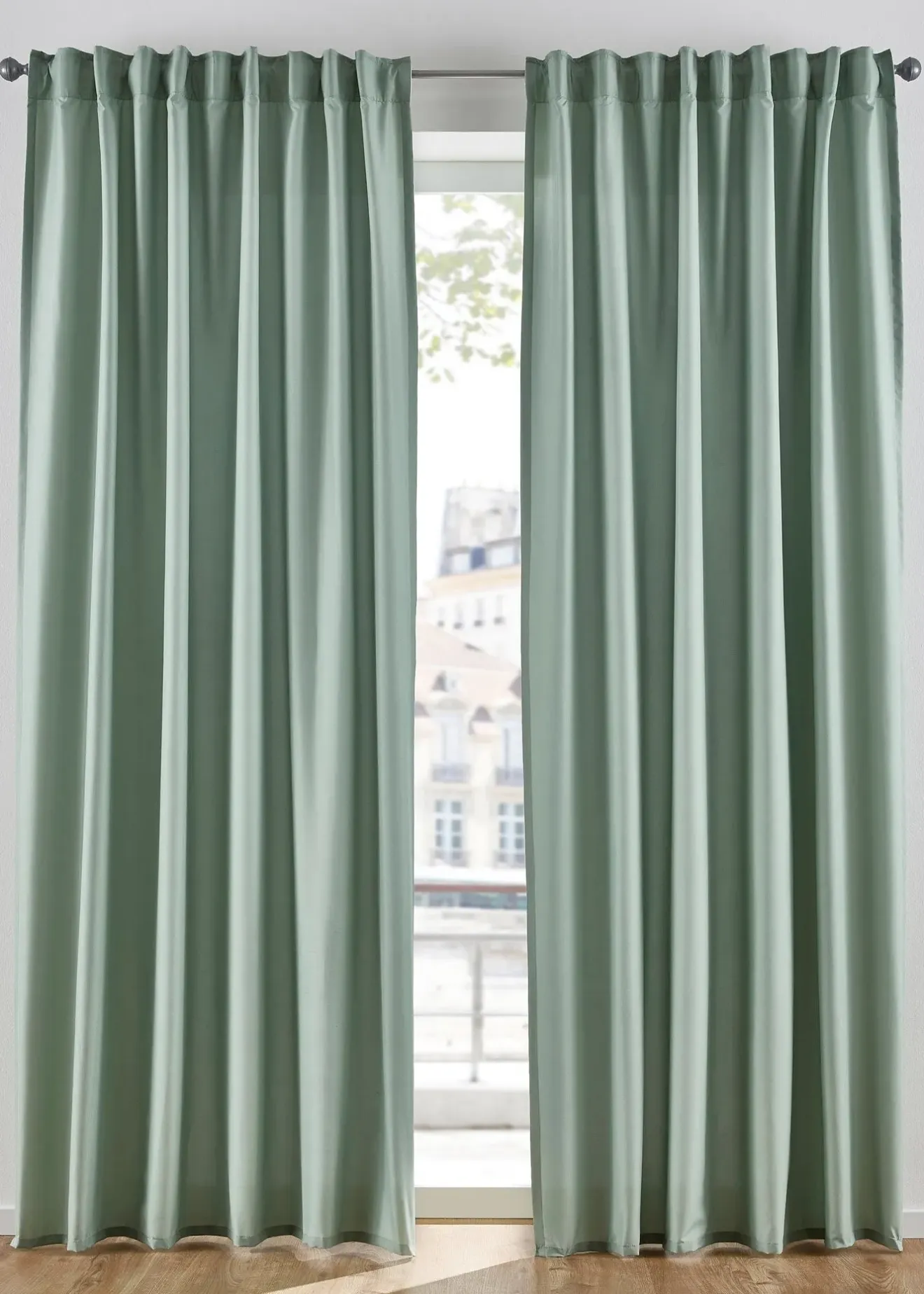 bonprix Lot de 2 rideaux en microfibre| Salon·Rideaux & Voilages|Rideaux Classiques