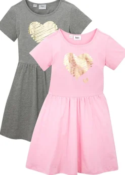 Enfant bonprix Vêtements Enfant|Filles 9-16 Ans·Lot De 2 Articles Et Plus|Lot de 2 robes en jersey 100% coton
