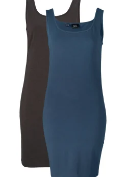 bonprix Lot de 2 robes T-shirt|Femme Basiques