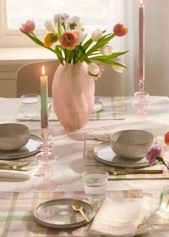 bonprix Arts De La Table|Lot de 2 serviettes en tissu à rayures brodées