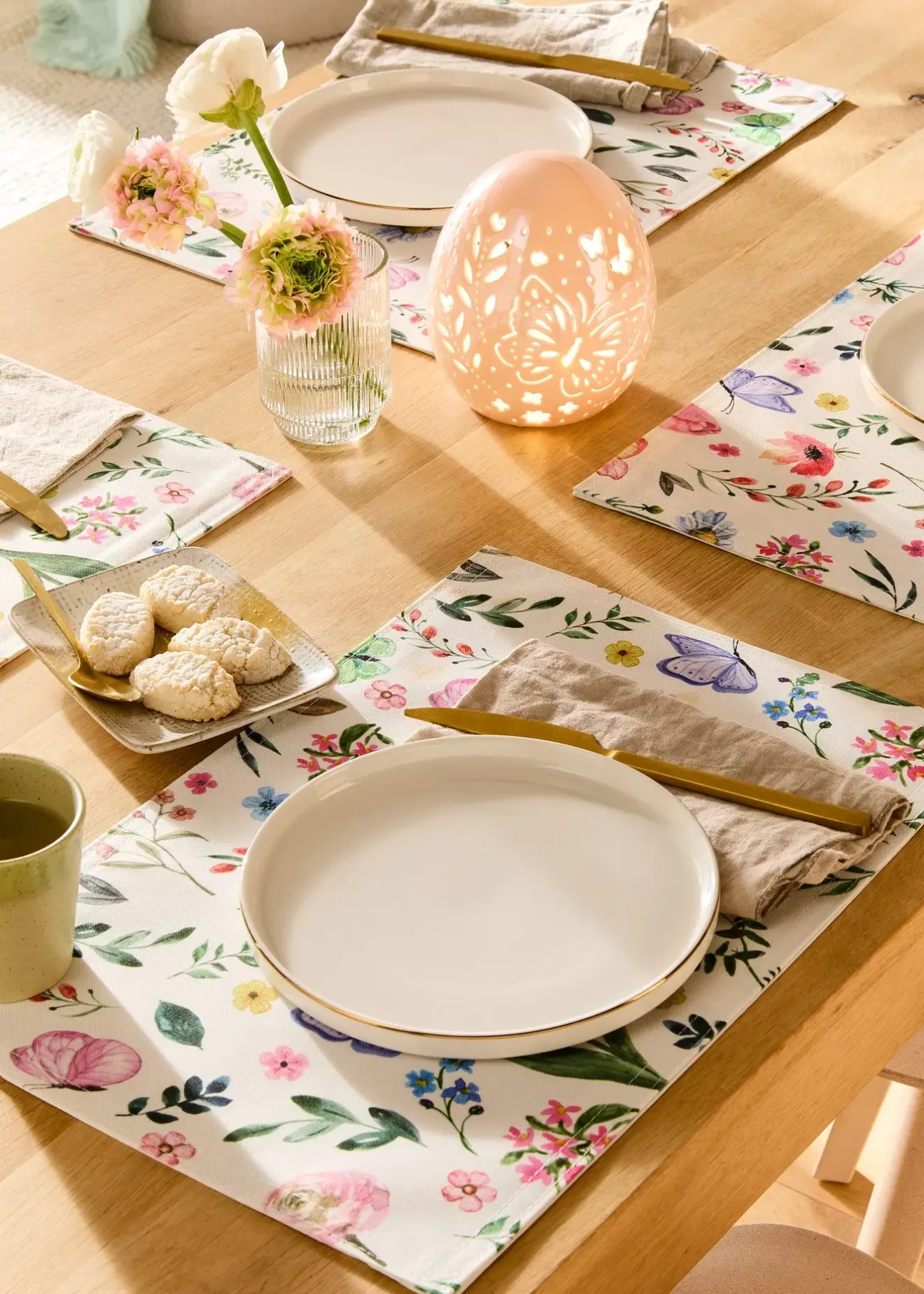 bonprix Lot de 4 sets de table avec imprimé fleurs| Arts De La Table|Linge De Table