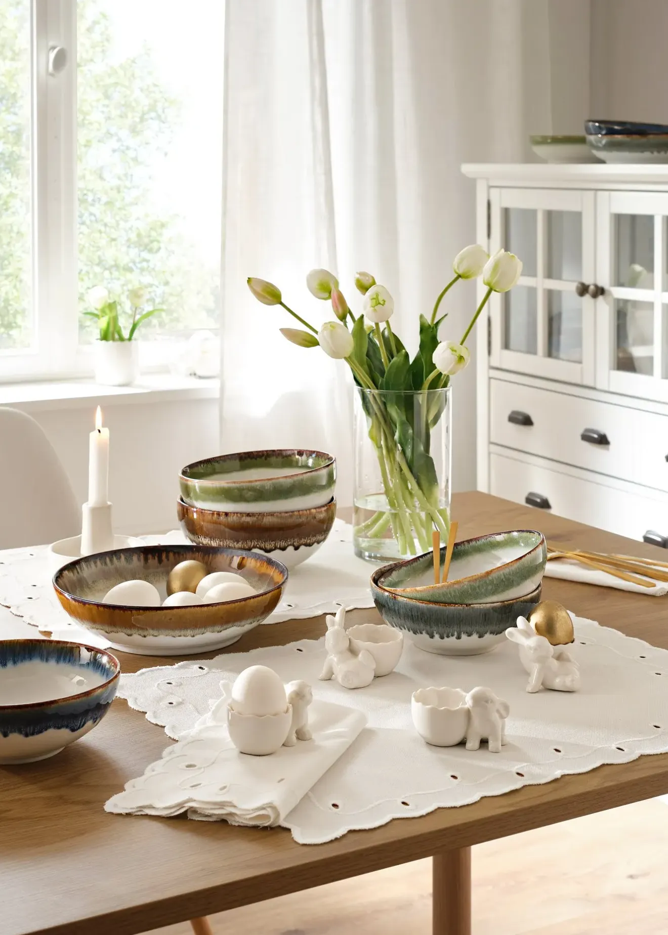 bonprix Lot de 2 sets de table en coton avec broderies| Arts De La Table|Linge De Table