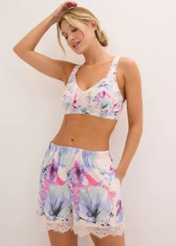 bonprix Lot de 2 shorts de pyjama en coton et viscose|Femme Lingerie Nuit