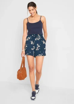 Femme bonprix Shorts|Pantalons|Lot de 2 shorts en viscose avec ceinture à nouer