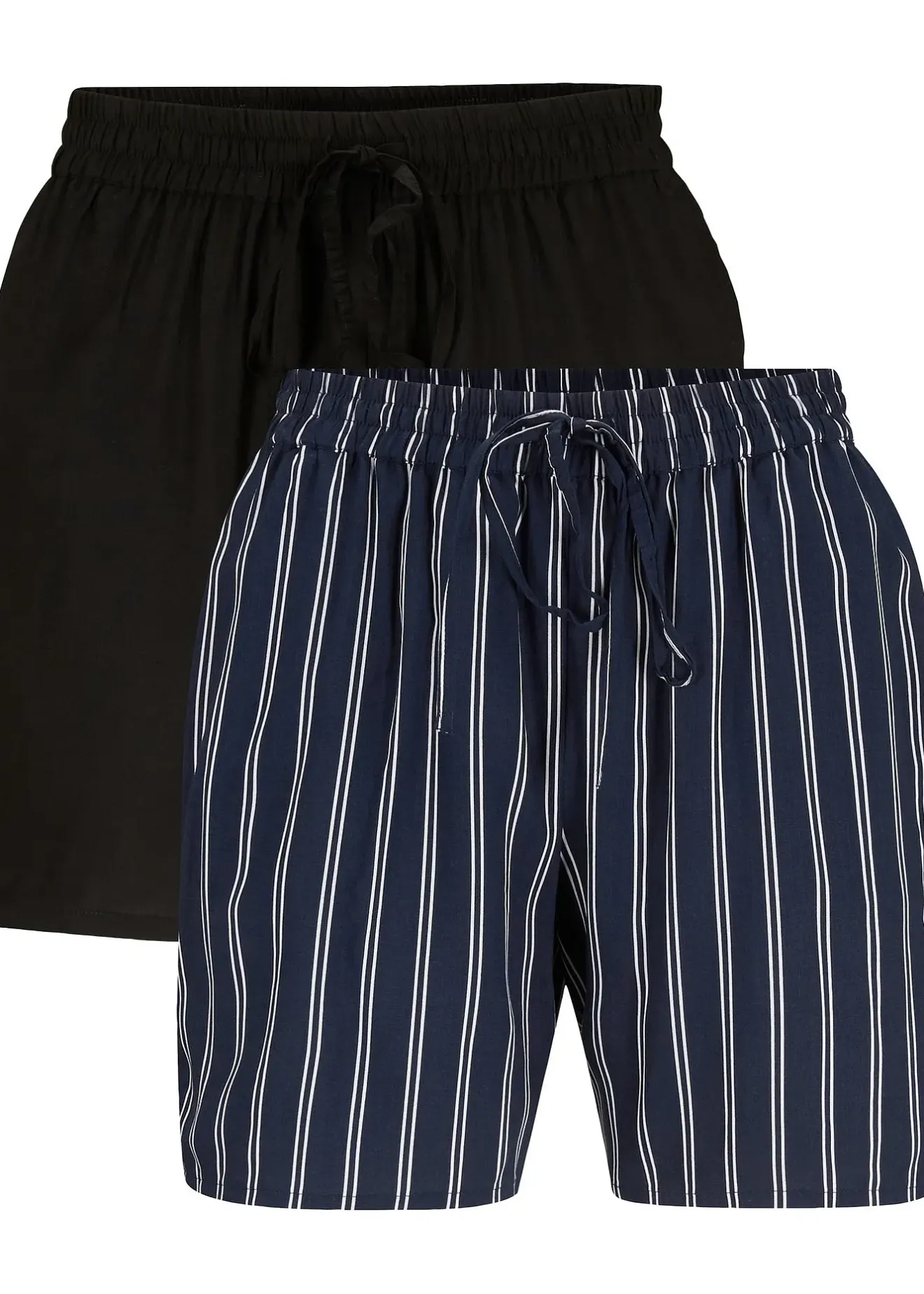 bonprix Lot de 2 shorts en viscose avec ceinture à nouer|Femme Shorts|Pantalons