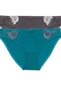 bonprix Lot de 2 slips avec broderies|Femme Bas