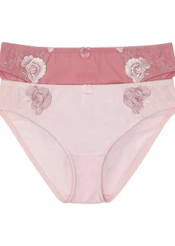 Femme bonprix Bas|Lot de 2 slips avec broderies