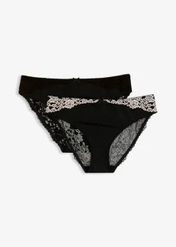 bonprix Lot de 2 slips avec dentelle|Femme Dessous|Bas