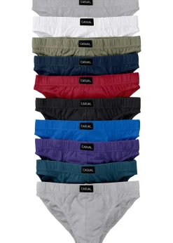 bonprix Lot de 10 slips coton|Homme Slips|Sous-Vêtements